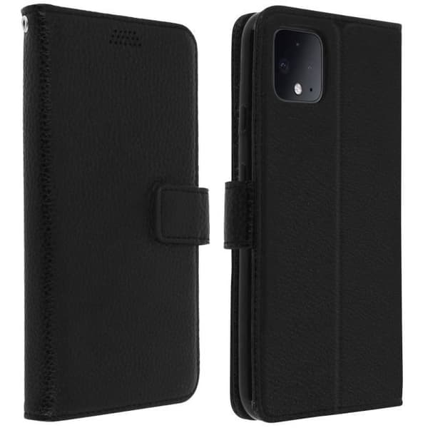 Hus - AVIZAR - Google Pixel 4 - Fodral Folio - Magnetisk - Silikon Gel - Svart
