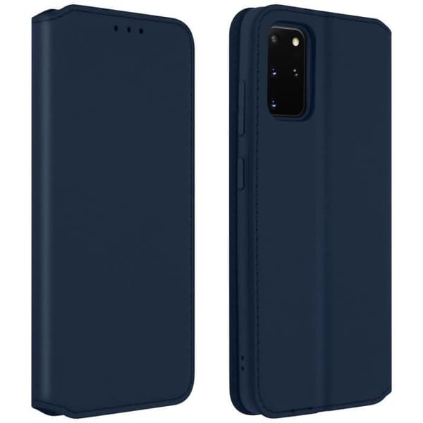 Fodral för Samsung Galaxy S20 Plus - AVIZAR - Foliokräpp - Ekologisk läder - Stöd funktion - Blå
