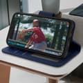 Miniatyrbild 4 av 4: Apple iPhone 11 Läderfodral Korthållare Premium Stativ Funktion Midnattsblå Blå