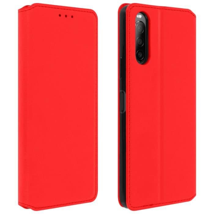 Sony Xperia 10 2 korthållare Smal och elegant stativ Funktionsfodral Röd