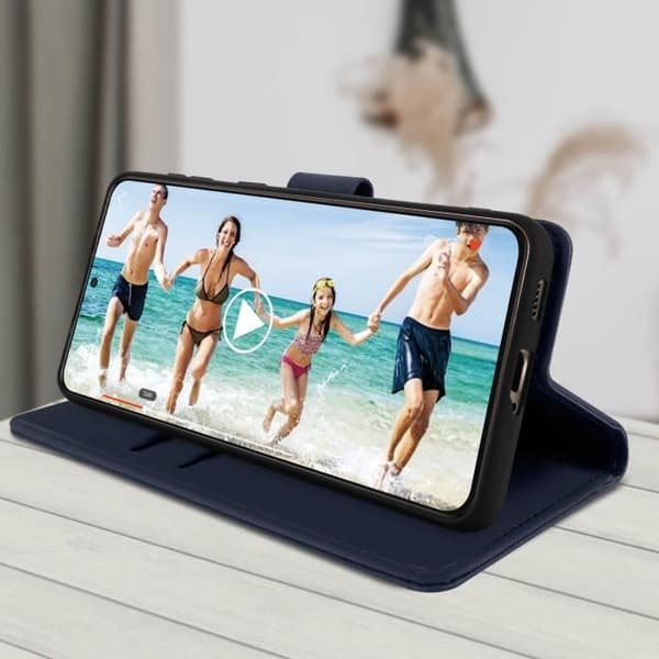 Etui för Samsung Galaxy S21 Plus - AVIZAR - Skydd med kortficka och ställfunktion Blå