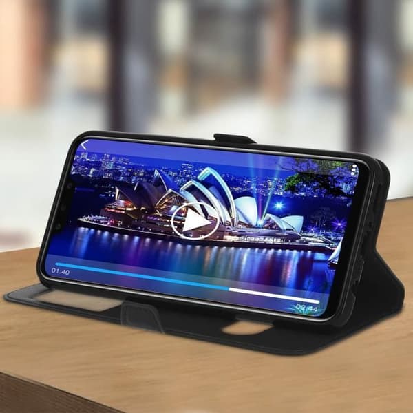 Huawei Mate 20 lite dubbelfönsterfodral skal Silikonskal - Svart Svart