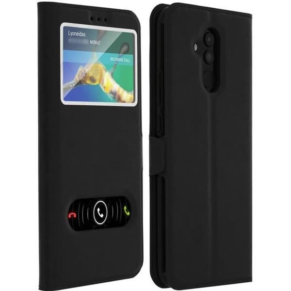 Huawei Mate 20 lite dubbelfönsterfodral skal Silikonskal - Svart Svart