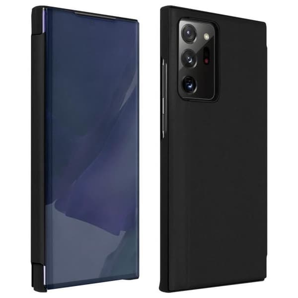 Fodral för Samsung Galaxy Note 20 Ultra - AVIZAR - Spegelöppning - Videostativ - Svart