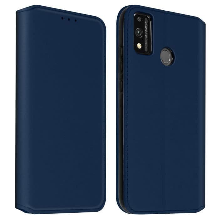 Honor 9X Lite Cover Card Holder Support Funktion Tunn och elegant blå