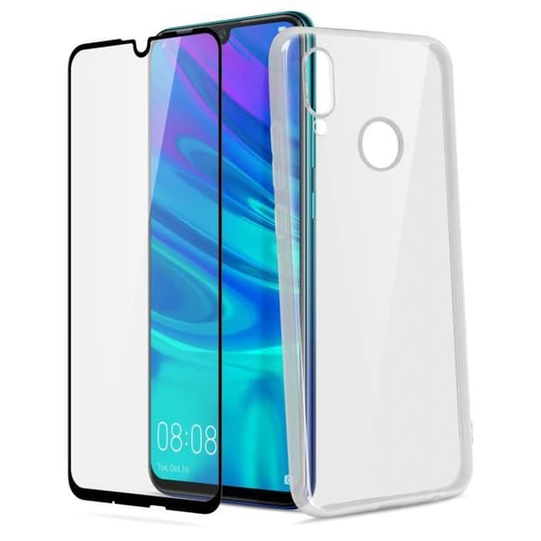 Skyddsfodral och film - Huawei - P Smart 2019 / Honor 10 Lite - Silikon gel - Härdat glas - Svart