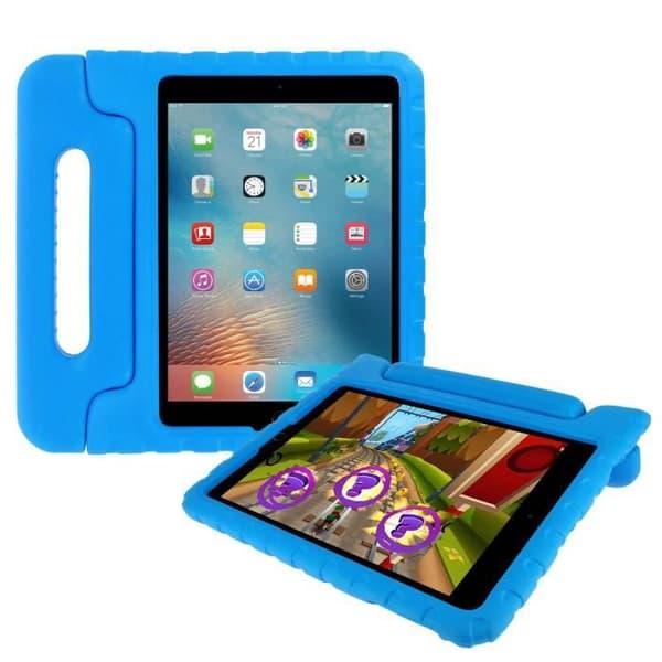 Coque iPad 9.7 - AVIZAR - Stötfångare för barn - Greppvänligt handtag - Bakåt- och sidoprotetkion - Blå