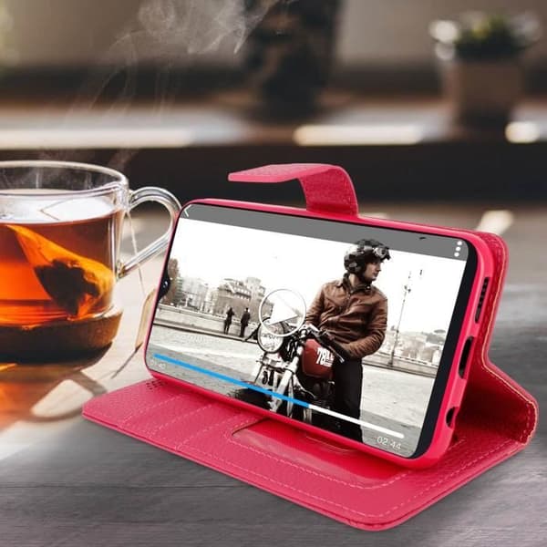 Hölster för Samsung Galaxy A20e - AVIZAR - Fodral Folio Plånbok - Ekoleather - Videostöd - Rosa