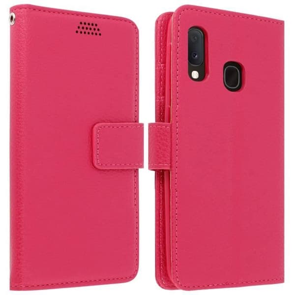 Hölster för Samsung Galaxy A20e - AVIZAR - Fodral Folio Plånbok - Ekoleather - Videostöd - Rosa
