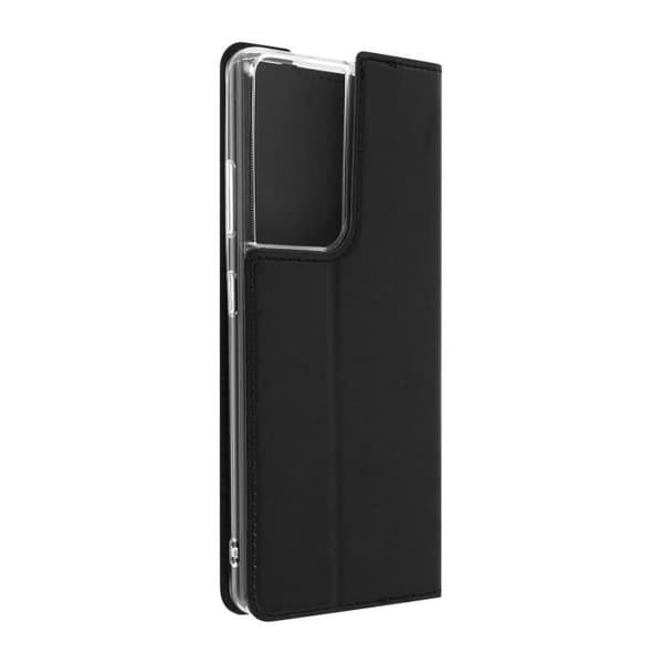 Skal till Samsung Galaxy S21 Ultra - AKASHI - Svart - Ekologiskt läder - Mjukt - Klaff