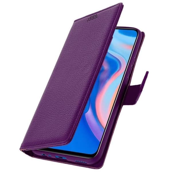 Housse - AVIZAR - Huawei P Smart Z - Ekoskinn - Videostöd - Korthållare Lila