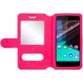 Miniatyrbild 3 av 4: Smartphonefodral - Universell - Rosa - Ekoskinn - Kompatibel 5,5 till 6 tum - Stöd-funktion