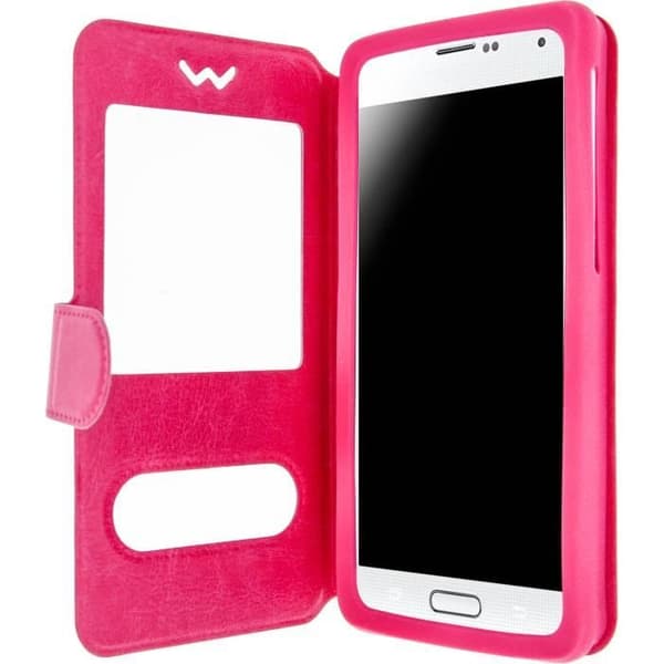 Smartphonefodral - Universell - Rosa - Ekoskinn - Kompatibel 5,5 till 6 tum - Stöd-funktion