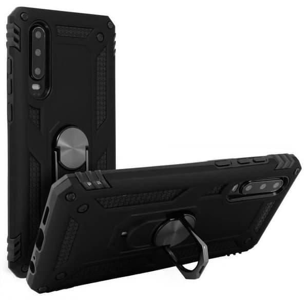 Bakskydd - Huawei - P30 - Bi-material - Inbyggd videostöd - Svart