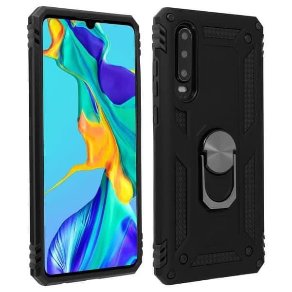 Bakskydd - Huawei - P30 - Bi-material - Inbyggd videostöd - Svart
