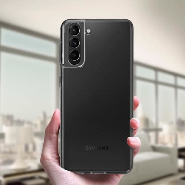 Telefonfodral - AKASHI - Samsung Galaxy S21 - Gel silikon - Tunt och lätt - Genomskinlig Vit