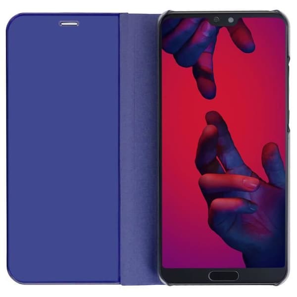Housse - Huawei - P20 Pro - Etui Miroir - Coque Rigide - Funktion Ställ - Blå Natt