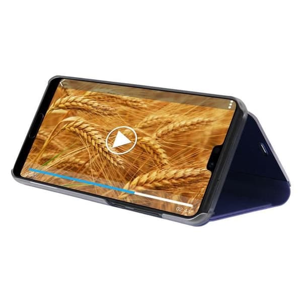 Housse - Huawei - P20 Pro - Etui Miroir - Coque Rigide - Funktion Ställ - Blå Natt