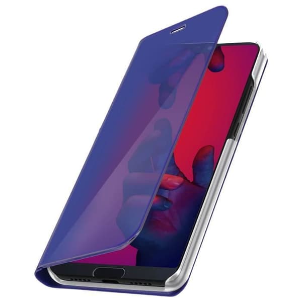 Housse - Huawei - P20 Pro - Etui Miroir - Coque Rigide - Funktion Ställ - Blå Natt