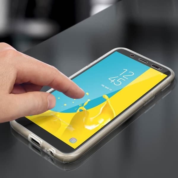 Skyddsskal - AVIZAR - Samsung Galaxy J6 - Silikon + Polykarbonat - Ultra-tunn - Transparent