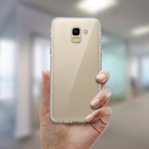 Skyddsskal - AVIZAR - Samsung Galaxy J6 - Silikon + Polykarbonat - Ultra-tunn - Transparent