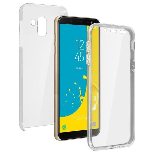 Skyddsskal - AVIZAR - Samsung Galaxy J6 - Silikon + Polykarbonat - Ultra-tunn - Transparent