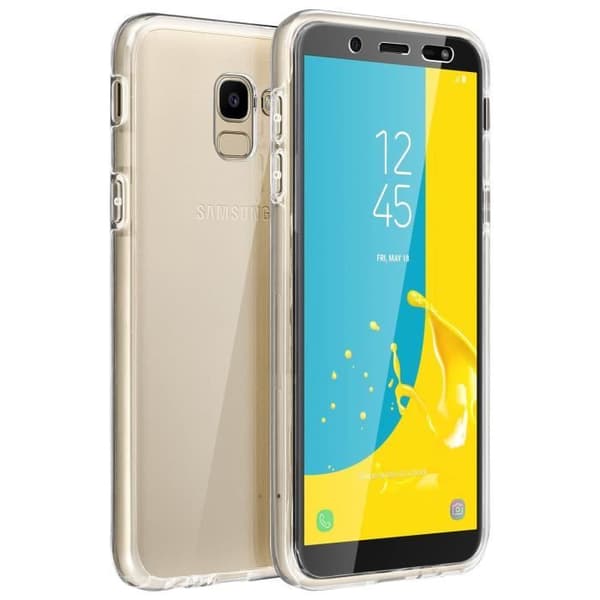 Skyddsskal - AVIZAR - Samsung Galaxy J6 - Silikon + Polykarbonat - Ultra-tunn - Transparent