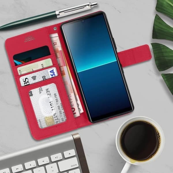 Housse Folio - AVIZAR - Sony Xperia L4 - Rosa - Flexibel Skal - Magnetiskt Stängning