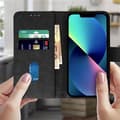 Miniatyrbild 3 av 4: Hus - Apple - iPhone 13 - Fodral med flik - Läder - Svart - Videostöd funktion