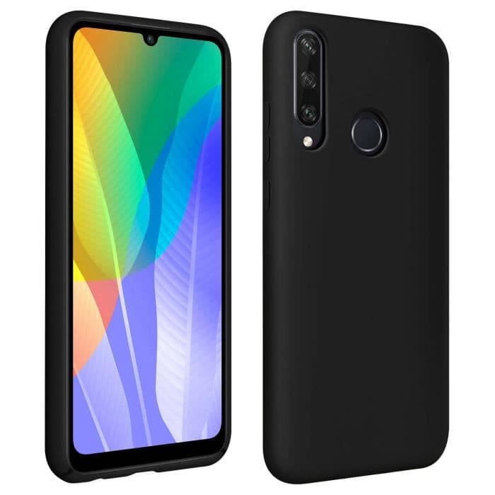 Huawei Y6p halvstyvt silikonfodral Soft Touch Finish Svart