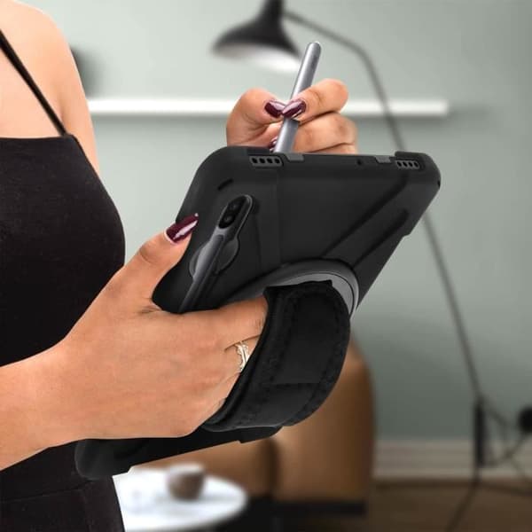 Coque Galaxy Tab S6 10.5 - AVIZAR - Hybride - Rotationshandtag - Ställningsstöd - Svart