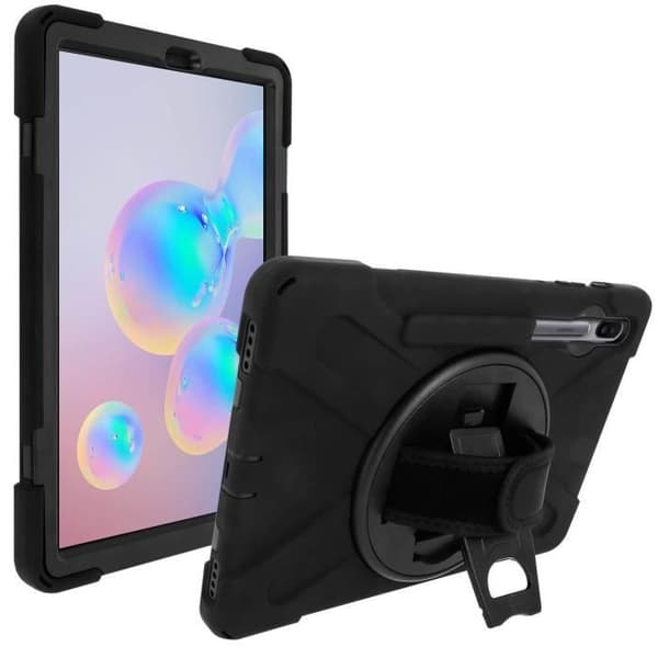 Coque Galaxy Tab S6 10.5 - AVIZAR - Hybride - Rotationshandtag - Ställningsstöd - Svart