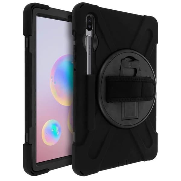 Coque Galaxy Tab S6 10.5 - AVIZAR - Hybride - Rotationshandtag - Ställningsstöd - Svart