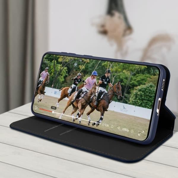 Hus - Samsung - Galaxy S21 Plus - Ekoklädsel - Plånbok - Stödfunktion blå