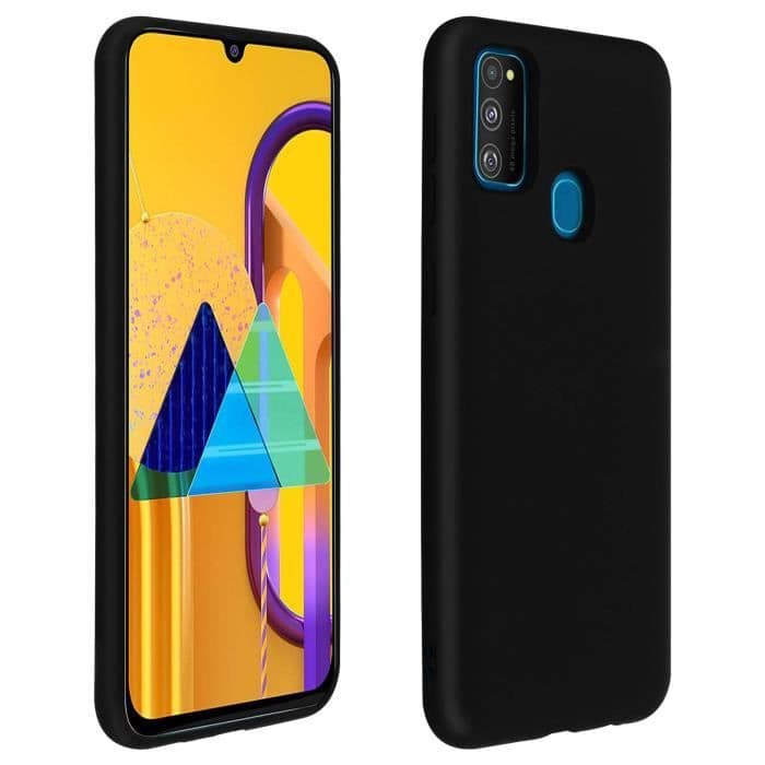 Samsung Galaxy M30s halvstyvt silikonfodral Soft Touch Finish Svart