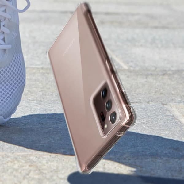 Fodral - AKASHI - Galaxy Note 20 Ultra - Flexibelt silikon - Stötsäkert - Genomskinlig Vit