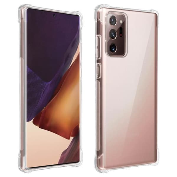 Fodral - AKASHI - Galaxy Note 20 Ultra - Flexibelt silikon - Stötsäkert - Genomskinlig Vit