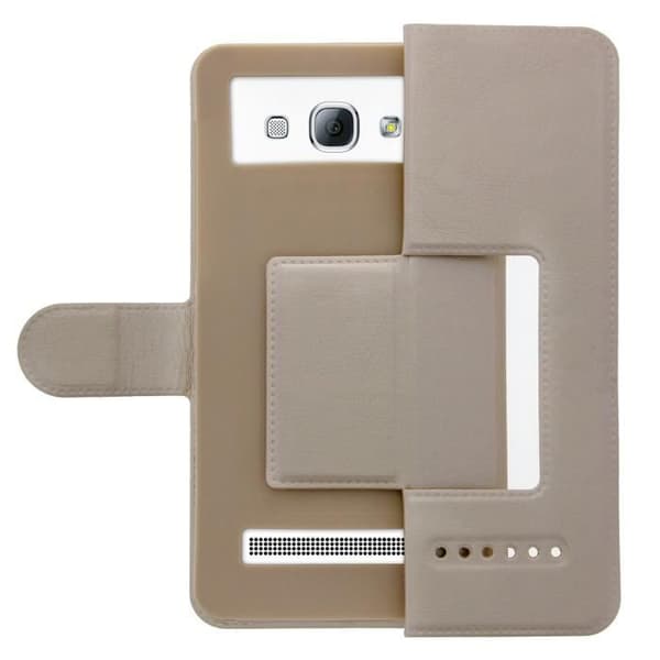 Universal Folio Case Cover - AVIZAR - Guld - Kompatibel med 5,3 till 5,5 tums smartphones - Ekologiskt läder - Soft Shell