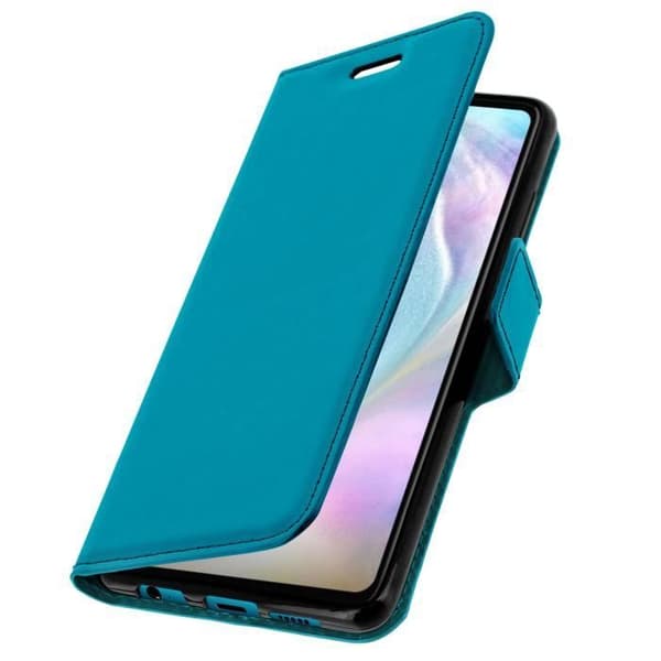 Hölster - Huawei - P30 - Ekoskinn - Plånbok - Videostöd - Blå