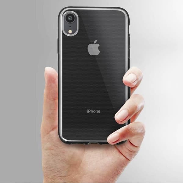 Skyddande skal och film - Transparent - iPhone XR - Silikon - Härdat glas - Fullständigt skydd
