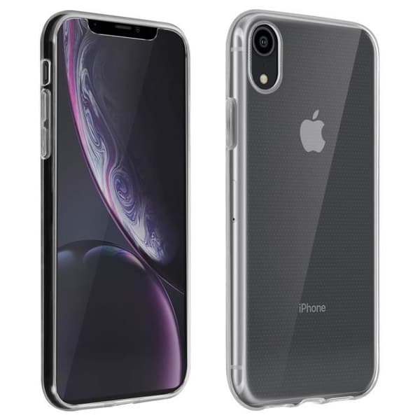 Skyddande skal och film - Transparent - iPhone XR - Silikon - Härdat glas - Fullständigt skydd