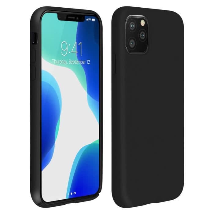 iPhone 11 Pro Matt halvstyvt silikonfodral Soft Touch Finish Svart