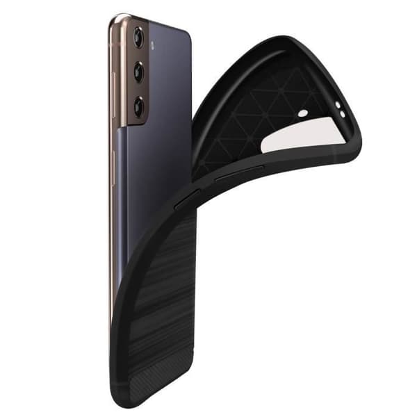 Coque - Samsung - Galaxy S21 - Mjuk - Kolfiber - Förstärkta hörn