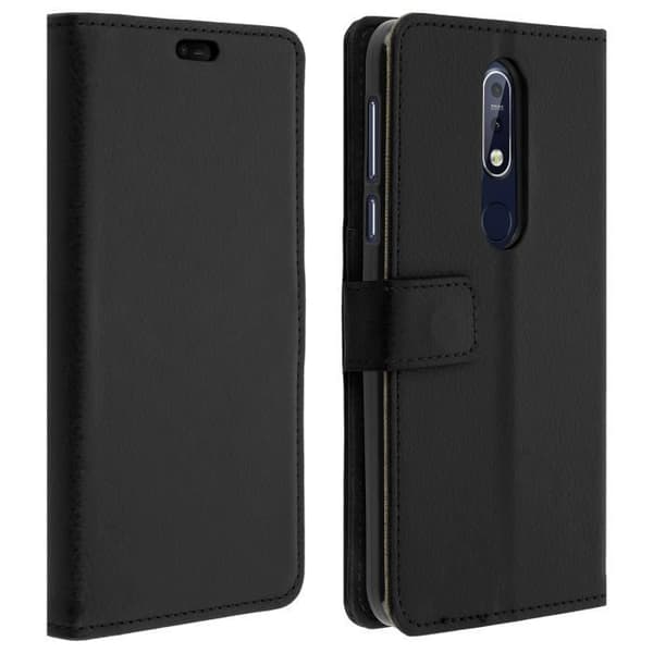 Hölster - Nokia - 7.1 - Plånbok - Mjuk Fodral - Videostöd - Svart
