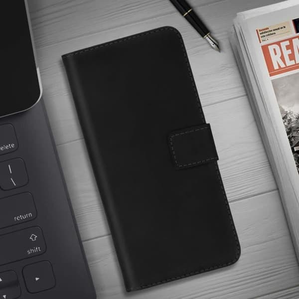 Hölster - Sony - Xperia 10 II - Äkta läder - 2 kortfack - Videohållarfunktion