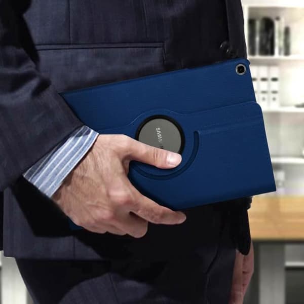 Etui - Integrerad - Samsung Galaxy Tab A 10.1 2019 - Rotationsstöd 360° - Fullständigt skydd - Mörkblå