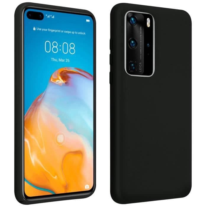 Huawei P40 Pro Fodral Halvstyv Matt Soft Touch Finish Qi-kompatibel Svart