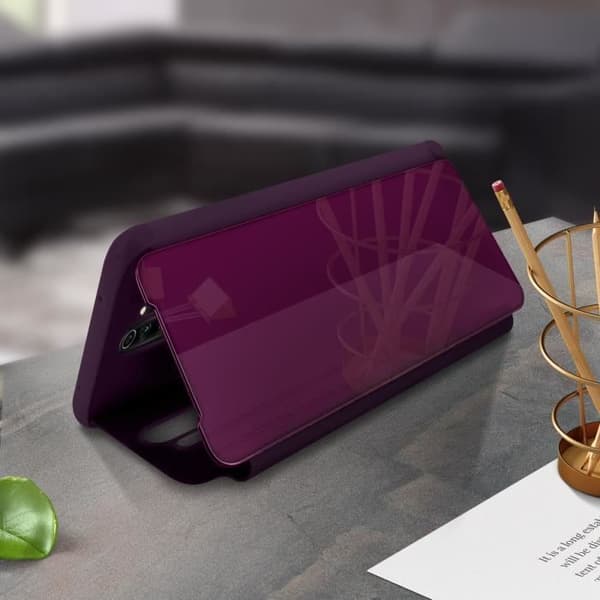 Folio Cover - AVIZAR - Xiaomi Redmi Note 8 Pro - Mirror Flip - Video Support - Lila