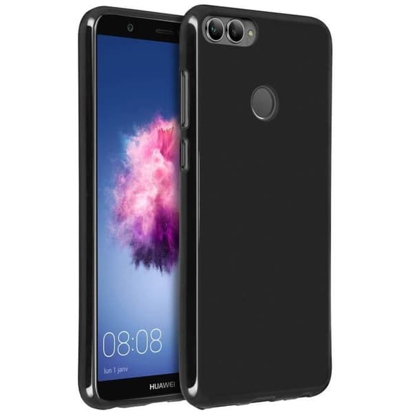Huawei P Smart Case Silikongel Skyddande mjuk rygg Anti-fingeravtrycksfodral - Svart