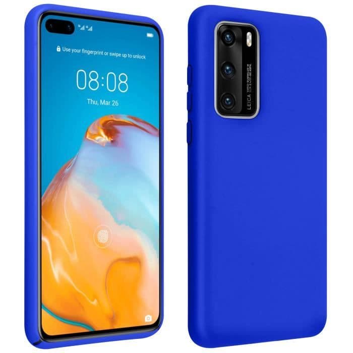 Huawei P40 Halvstyvt silikonfodral Soft Touch Finish Blå